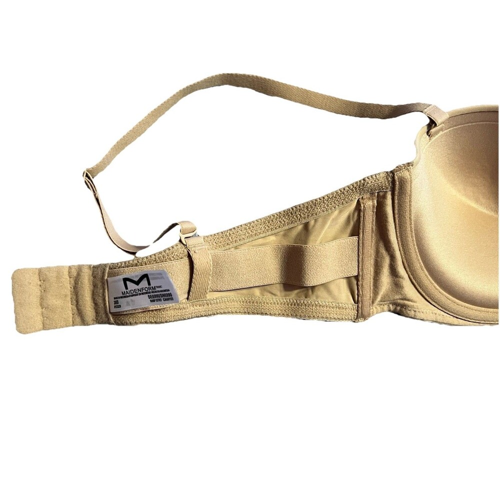 Maidenform Ultimate Stay Put Strapless Underwire Beige Bra #SE6990 Size 38B - Picture 4 of 11